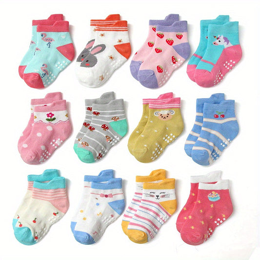 12 Pairs Pack No Show Socks for Toddlers