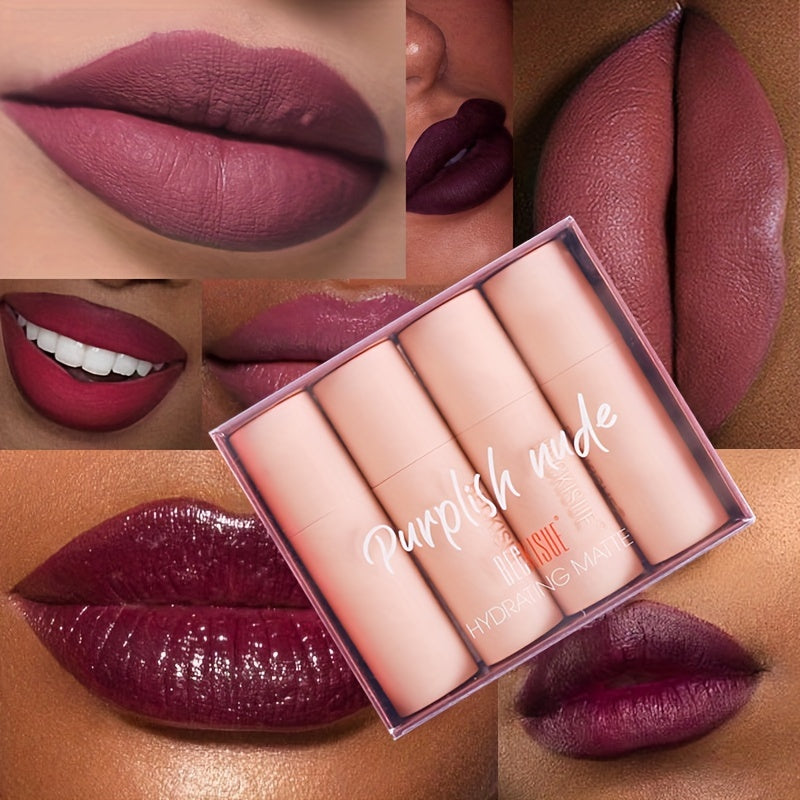 Matte Velvet Lipstick Set, Long Lasting Makeup Cream Texture