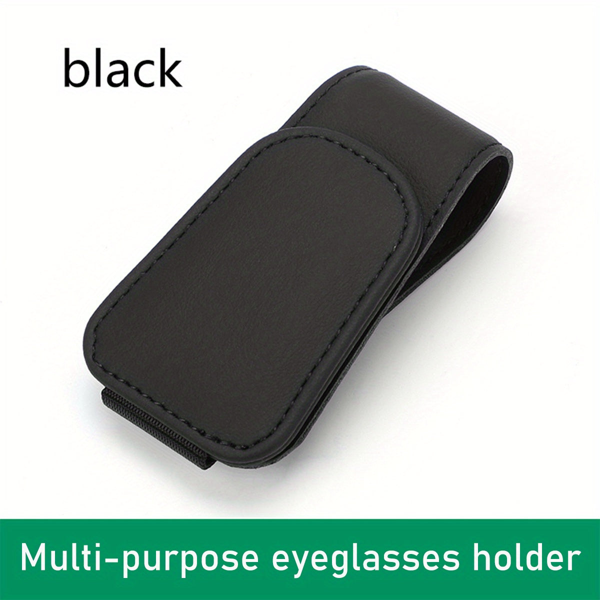 Sun Visor Eyeglass Holder Faux Leather - Sunglasses & Card Storage for Car