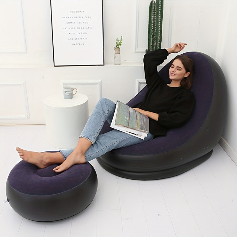 Inflatable Folding Deck Chair Lounger Sofa - Indoor/Outdoor Use