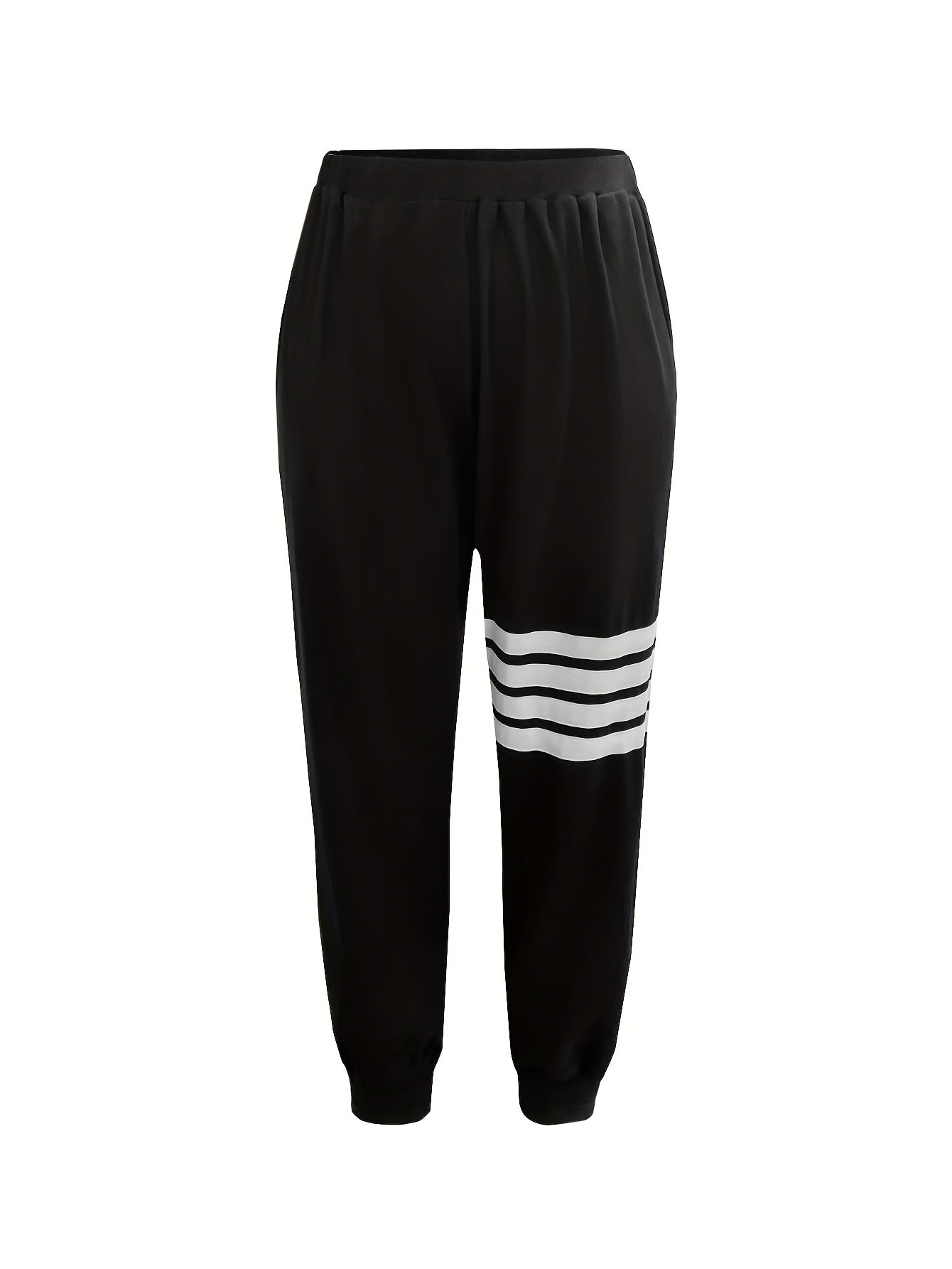  Stripe Print High Rise Joggers