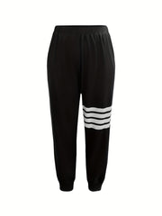  Stripe Print High Rise Joggers