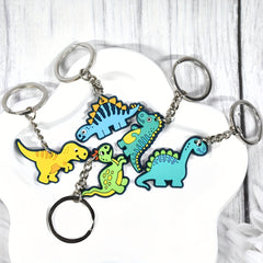 12pcs Dinosaur Keychain Set PVC Prehistoric Monster Charms for Bags & Backpacks