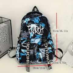 Graffiti Print Large School Laptop Backpack