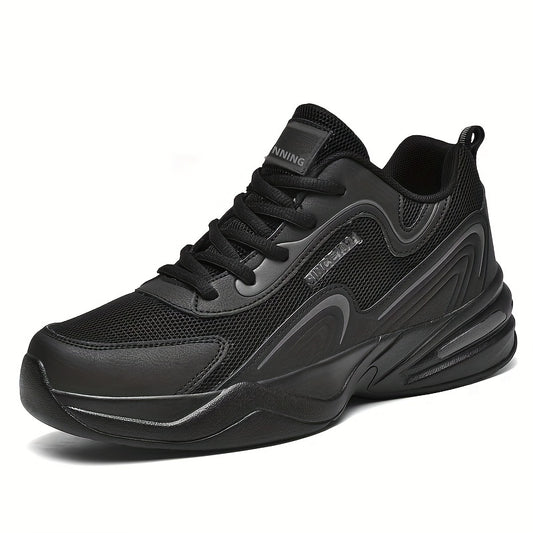 Men's Breathable Lace-up Platform Sneakers for Outdoor Activities