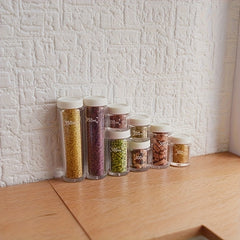 8pcs Mini Sealed Jar Doll House Kitchen Ornaments