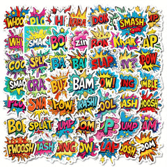 50pcs Colorful Explosion Stickers for DIY Projects Laptop Water Bottle Guitar