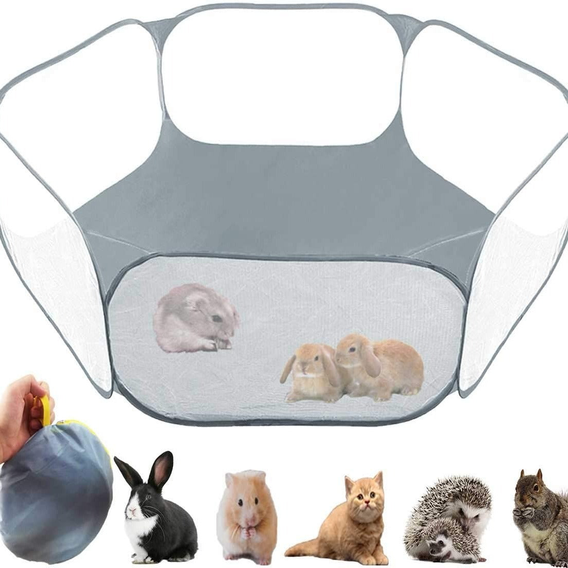 Portable Small Animal Playpen and Exercise Fence for Pets and Reptiles