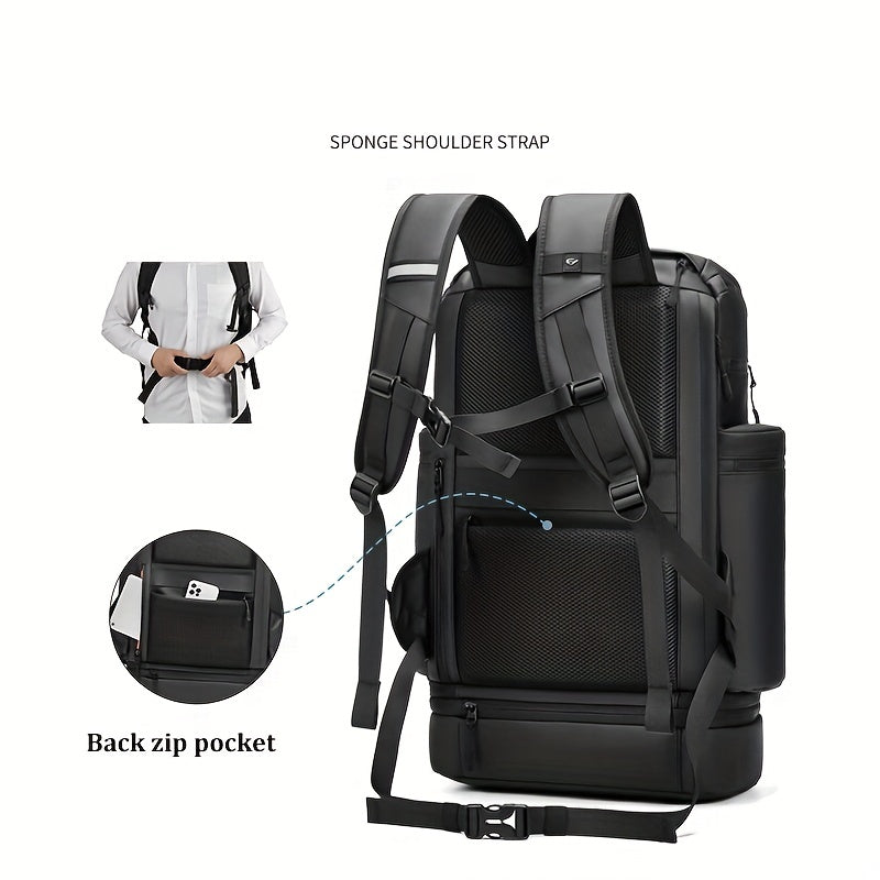 Outdoor Hiking Backpack 50L with Shoe Compartment Waterproof Laptop Bag