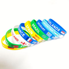 2 pcs National Flags Silicone Wristbands for Sports Friendship Parties