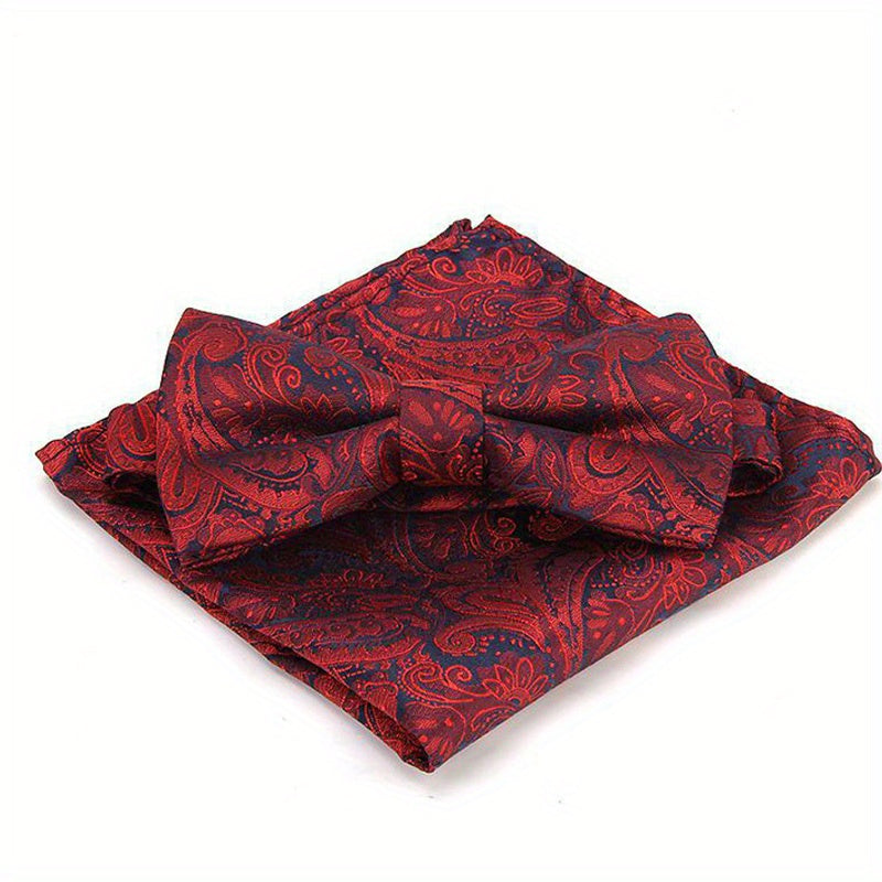 Polyester Formal Men's Bow Tie Handkerchief Set