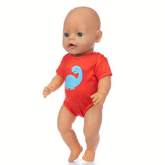 Summer Dinosaur Swimsuit for 16" Baby Dolls