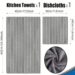 4pcs Waffle Weave Dish Towels Deep Gray Soft Absorbent Quick-drying Mats