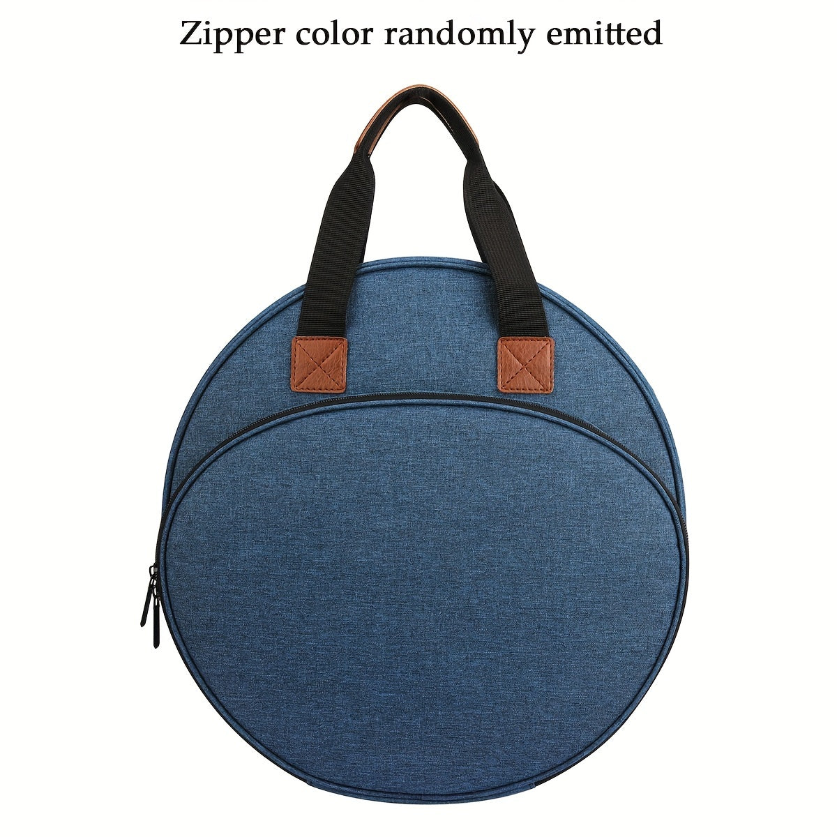 Round Embroidery Tool Storage Bag with Zipper Pocket