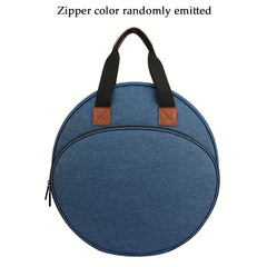 Round Embroidery Tool Storage Bag with Zipper Pocket
