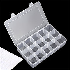 Clear Storage Box with Adjustable Dividers 15 Grids