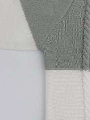  Colorblock Button Up Long Sleeve Sweater Cardigan
