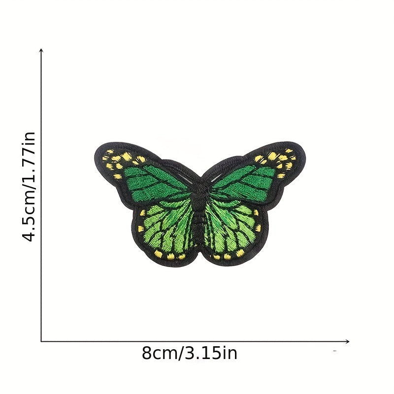 16pcs Butterfly Iron On Patches for Girls Sew On Embroidered Applique