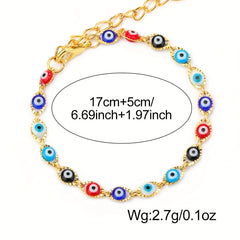 Multicolor Devil's Eye Beads Resin Bracelet