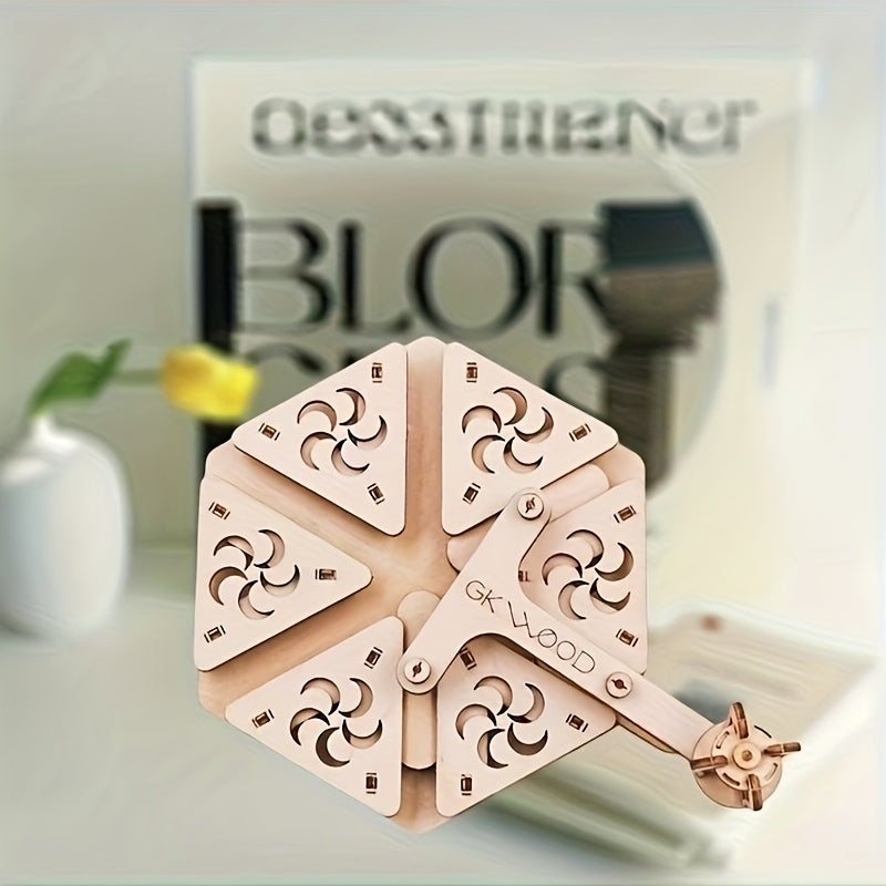3D Wooden Octahedron Puzzle with Intricate Patterns - Ideal Gift for Birthdays