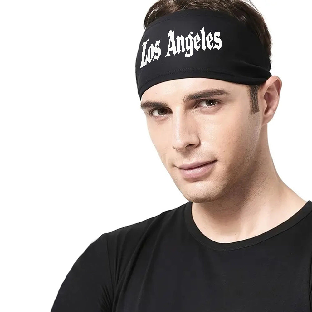 Los Angeles Sports Headband Breathable Mesh with Lettering