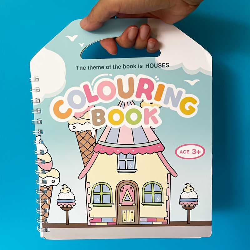 Reusable Magic Water Coloring Book & 6 Pens Set