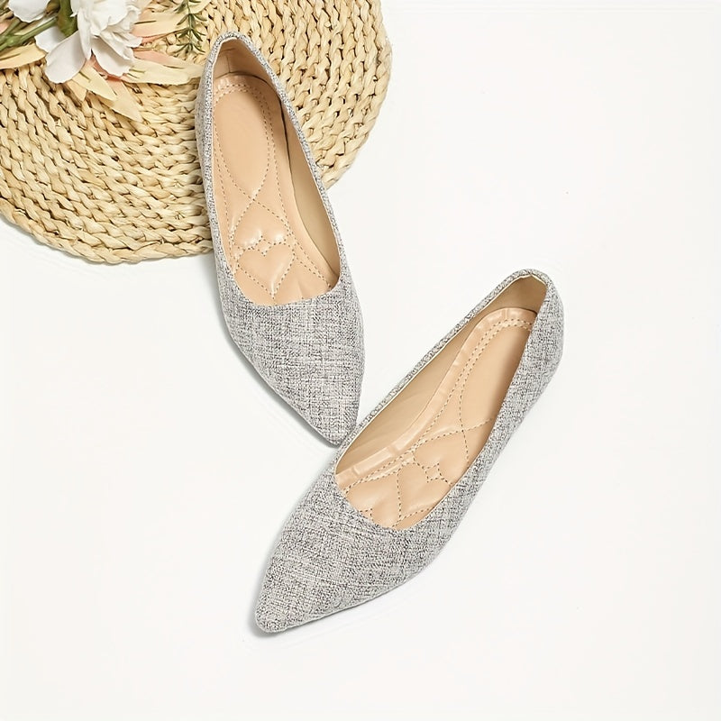 Women's Canvas Ballet Flats Soft Sole Slip On Shoes