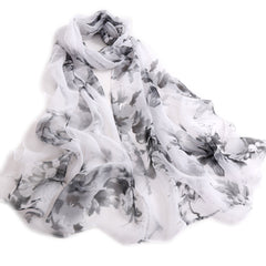 Floral Peach Blossom Print Lightweight Women's Scarf