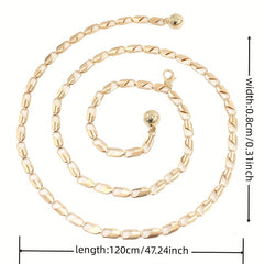 Geometric Hollow Waist Chain Stylish Metal Belt for Women
