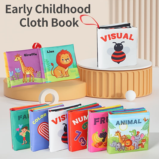 6pcs Cloth Books for Toddlers Vibrant Animal & Educational Themes