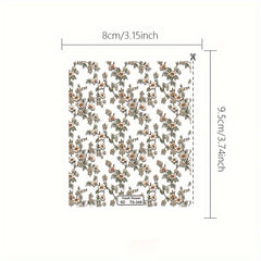5D Floral Plant Embossed Nail Decals Self Adhesive Nail Stickers