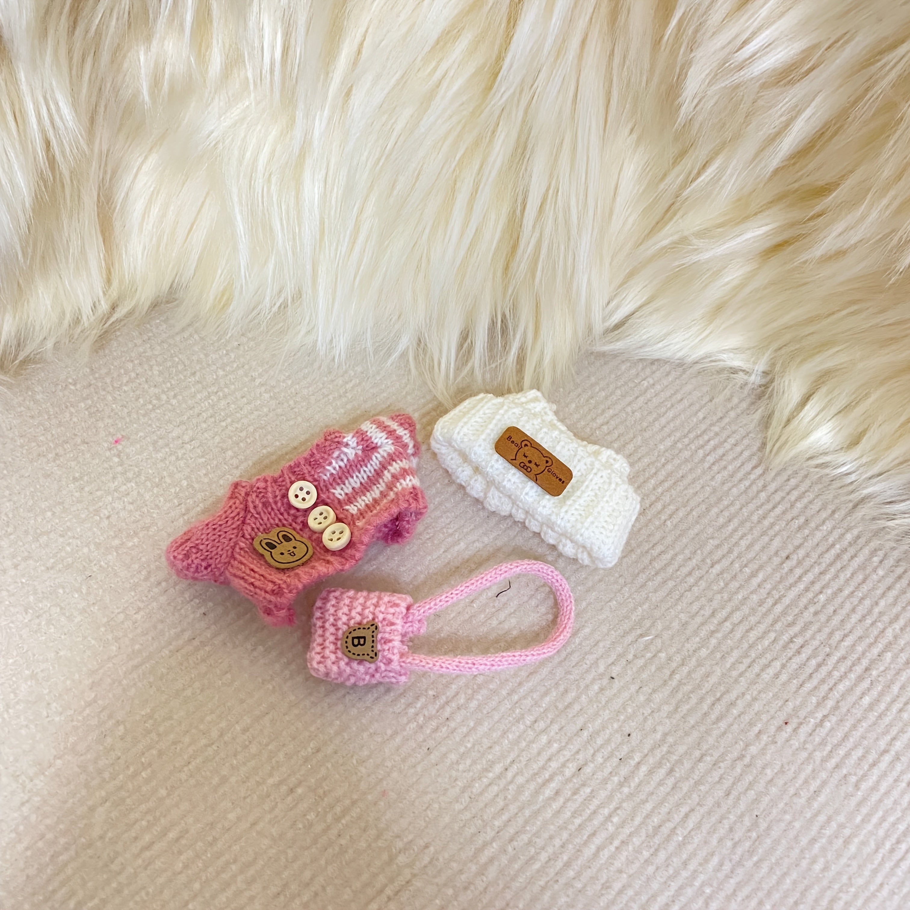 Doll Clothing Accessories Set Hat Bag Clothes 3pcs Set for LABU 15 BUBU Dolls