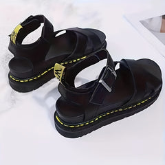 Women's Cross Strap Summer Sandals Ankle Buckle Decor Non slip Sandals