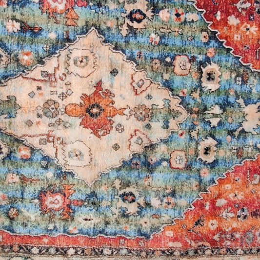 Vintage Boho Area Rug Soft Washable Study Bedroom Carpet