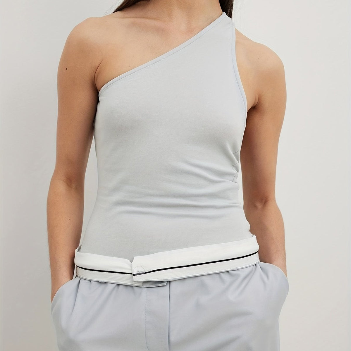 One Shoulder Sexy Bodysuit Summer Solid Backless Bodysuit