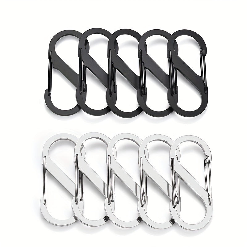 5pcs S Type Stainless Steel Carabiner Mini Keychain Hook