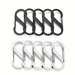 5pcs S Type Stainless Steel Carabiner Mini Keychain Hook