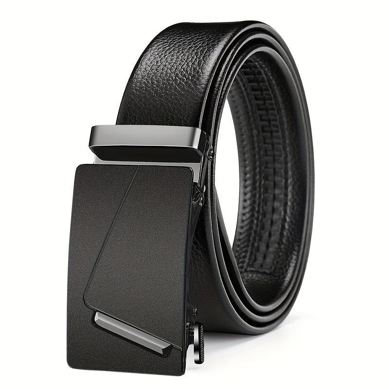 Leather Belt with Automatic Buckle for Men