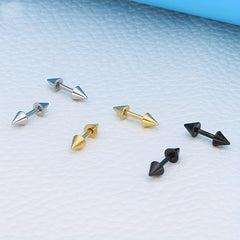 Stainless Steel Cone Earrings Double Pointed Piercing Jewelry