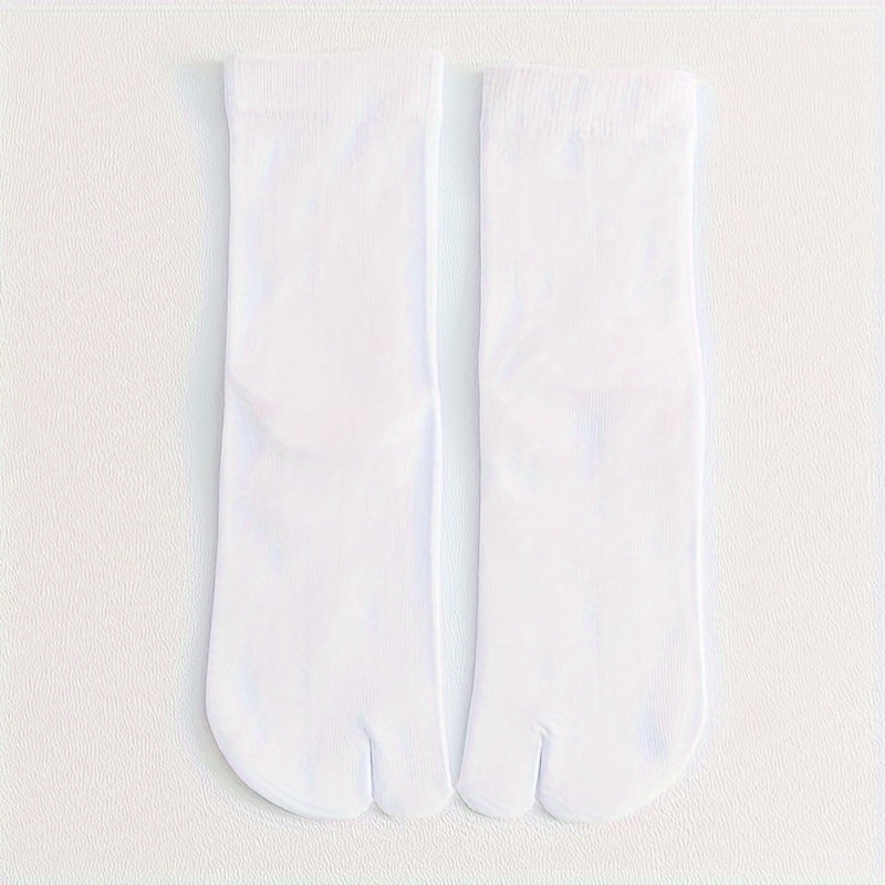 1pair Two Finger Socks Two Toe Socks Medium Leg Socks Cotton Socks