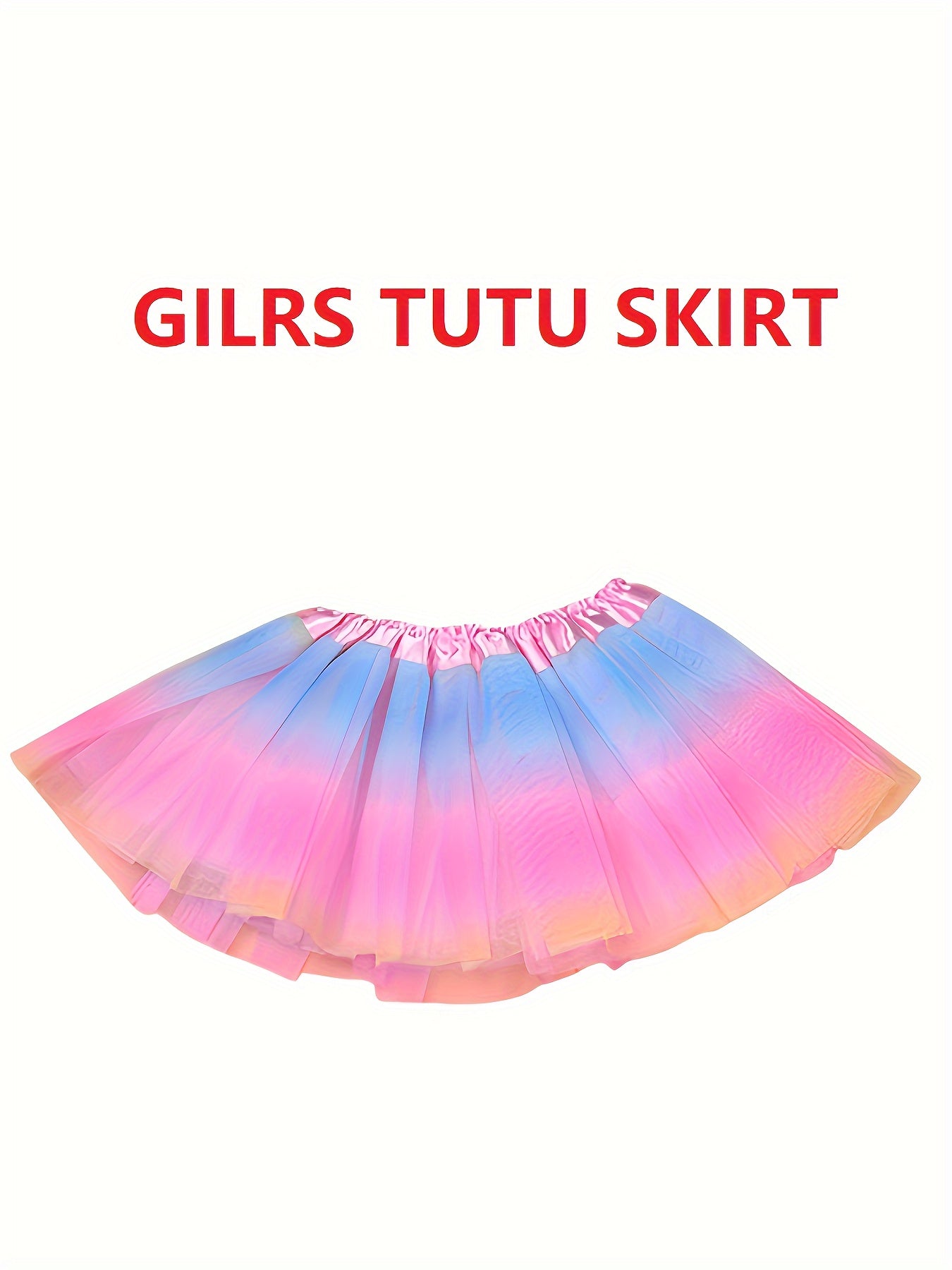 Girls Rainbow Tutu Skirt Dance Ballet Performance 1 5y