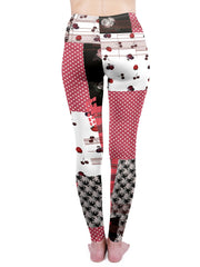Cherry Print High Waist Leggings Bohemian Skinny Leggings