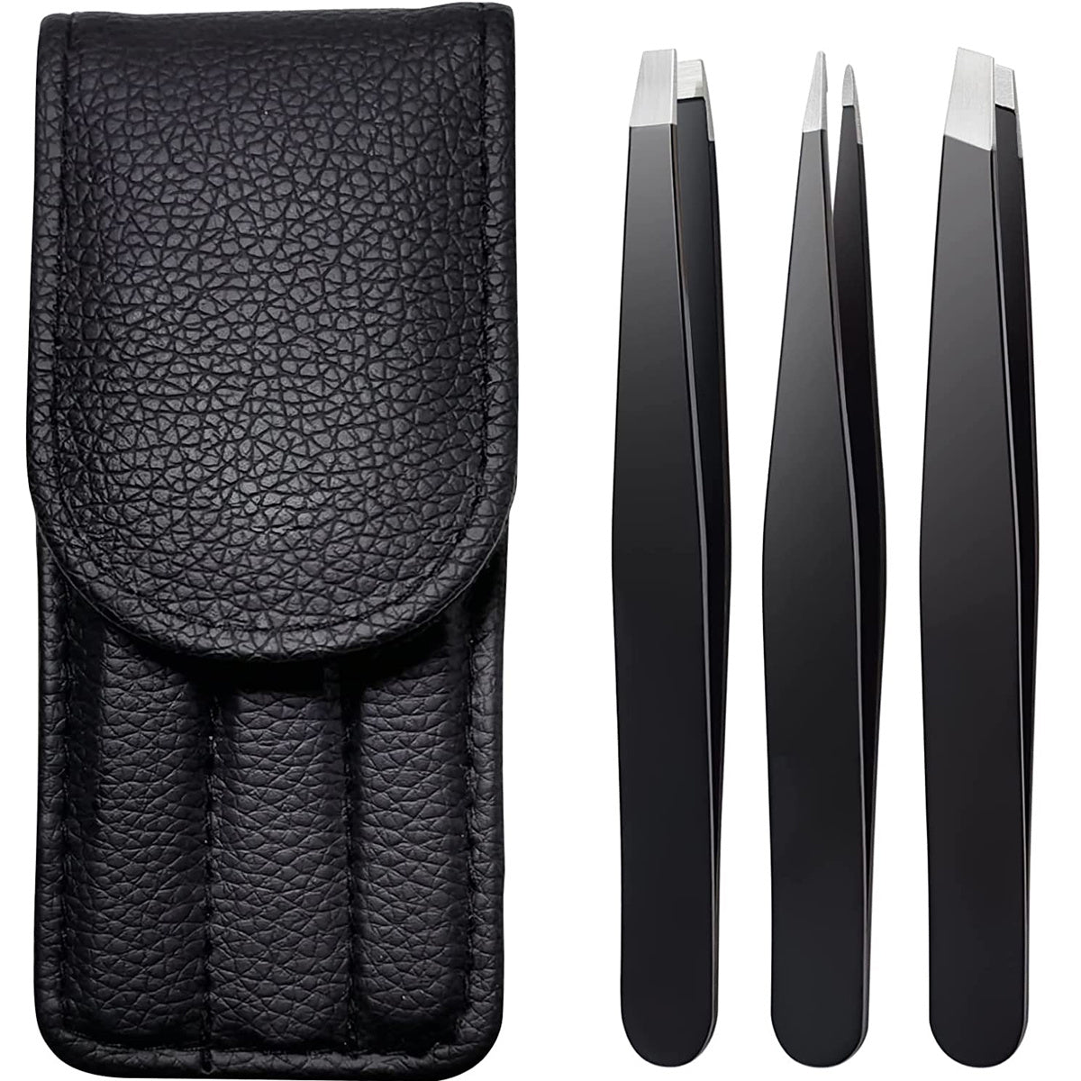 3pcs Stainless Steel Eyebrow Tweezers Set for Hair Removal