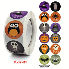 500pcs Halloween Stickers Roll 12 Designs