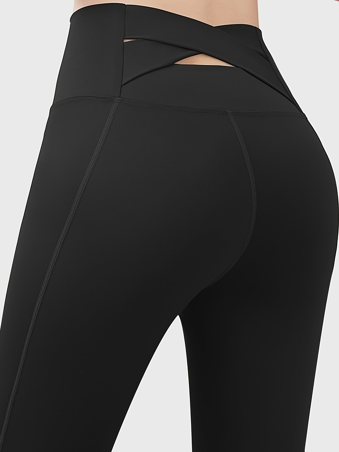 High Waist Cross Waist Back Seamless Leggings