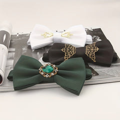 Men's Artificial Gemstone Bow Tie Wedding Banquet Suit Accessories