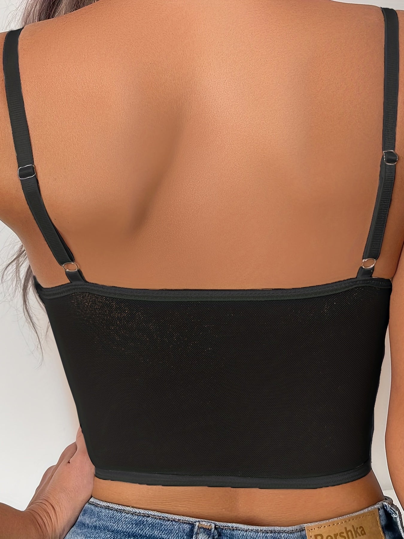 Floral Lace Push Up Cami Coeset Bra Mesh Crop Top Lingerie