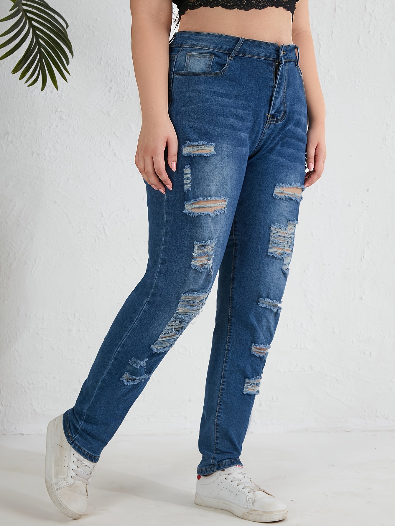 Plus Size High Rise Medium Stretch Jeans