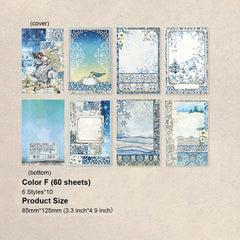 Vintage Flower & Butterfly Scrapbooking Paper, 60 Sheets