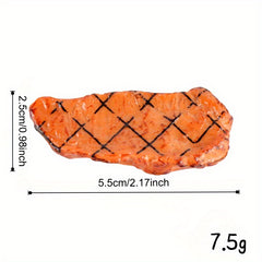 2pcs Realistic Grill Marked Steak Mockups for Restaurant Party Pranks